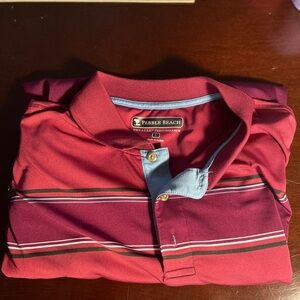 Pebble Beach Dry Luxe golf Maroon Polo size Large